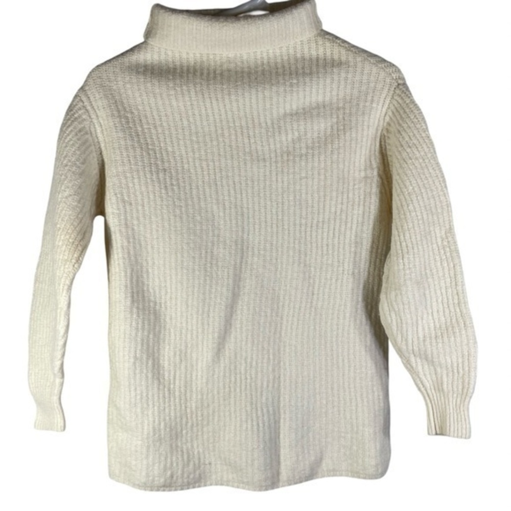Wilfred Montpellier Turtleneck Off White Merino Wool Rib Knit Sweater Top Sz S